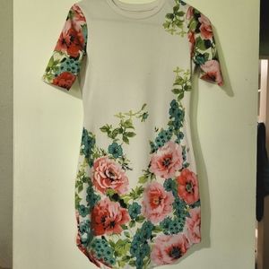 White floral mini dress